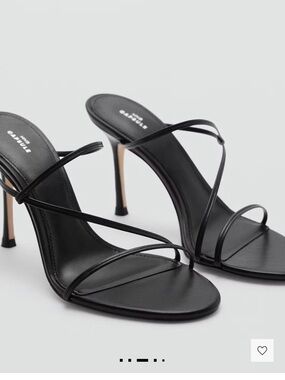 MNG mango heeled leather sandals with straps (new) size 38